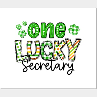 One Lucky Secrectary Shamrock St Patricks Day Posters and Art